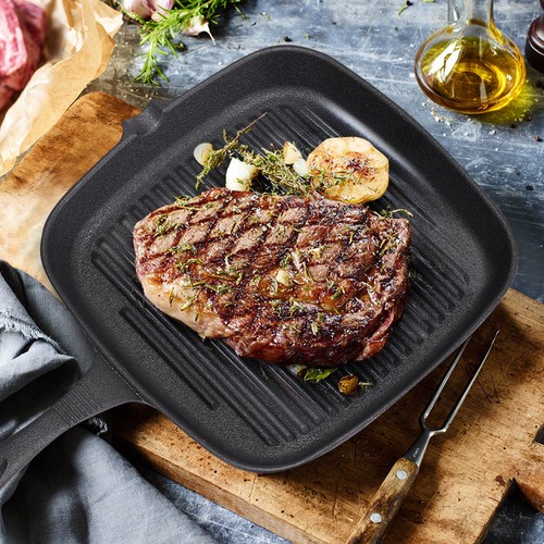 Square steak frying pan grill - steak,