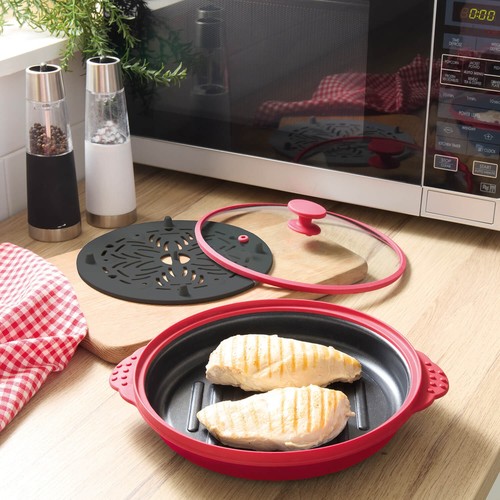 Microwave grill pan - 3-in-1,