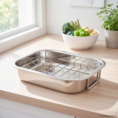 Stainless steel roasting pan - roasting,