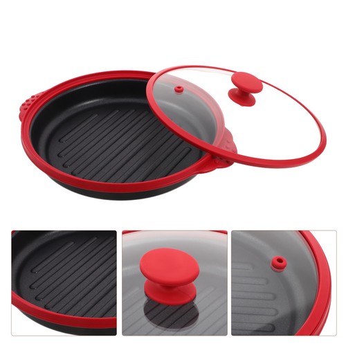 Red microwave grill - red, pan